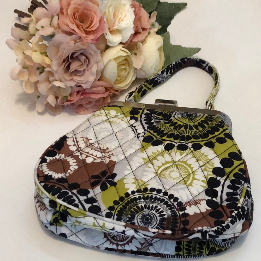 Vera Bradley Coco Moss Vera Bradley Frame Bag Cross Body Strap Green black